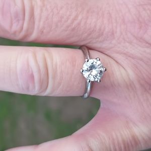 1ct Sterling 925 Engagement Solitaire Ring